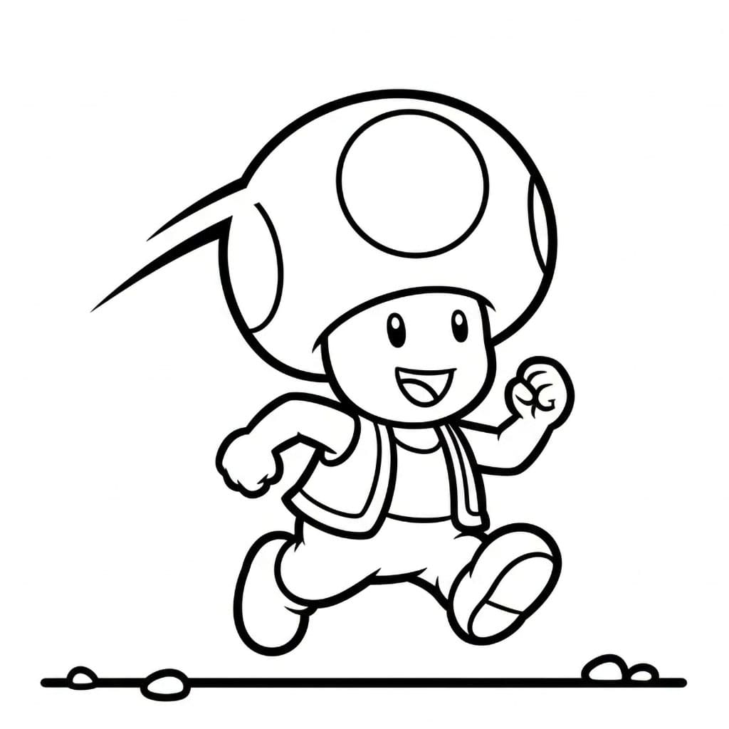 Toad che corre libero da colorare
