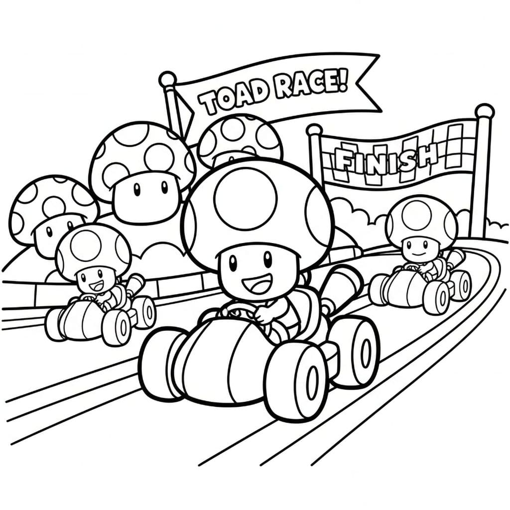 Toad che corre da colorare