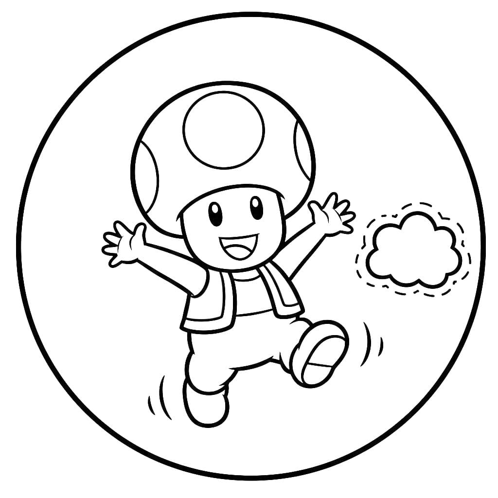 Toad che salta da colorare
