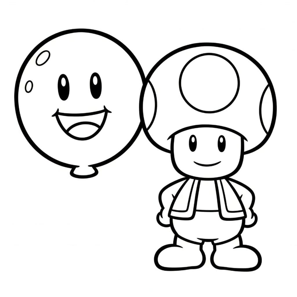 Toad con palloncino da colorare