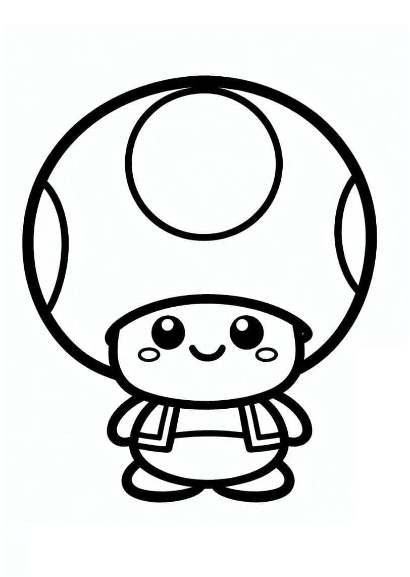 Toad di Super Mario da colorare