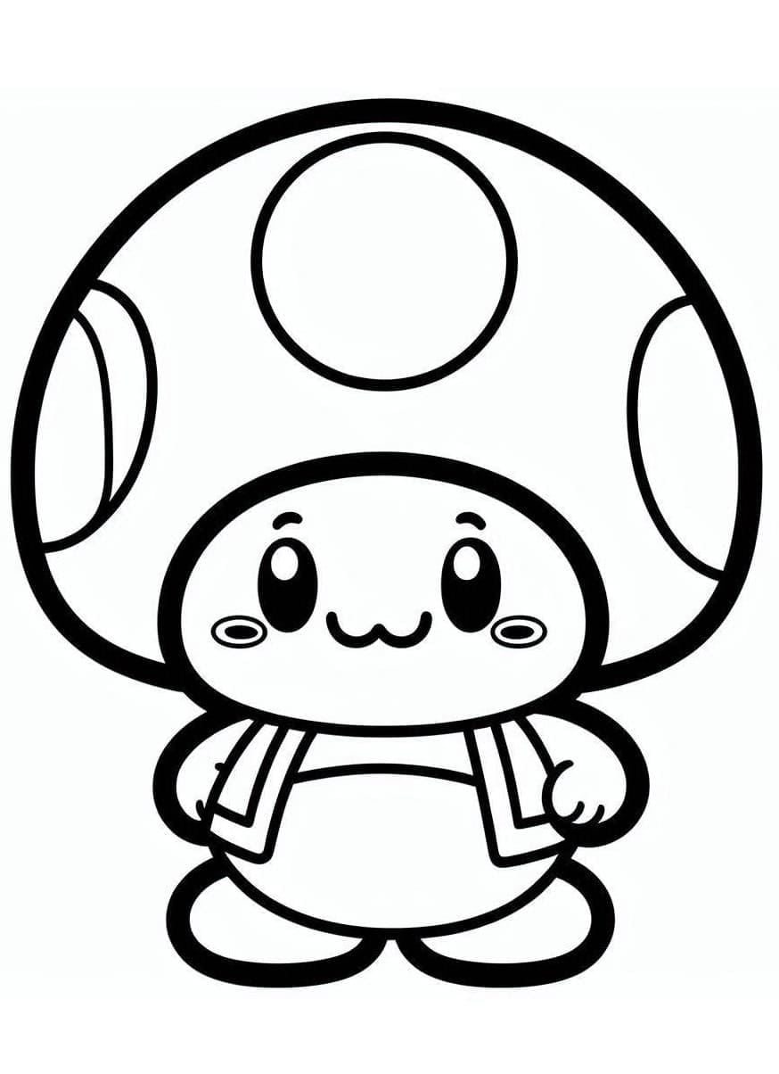 Toad kawaii di Mario da colorare