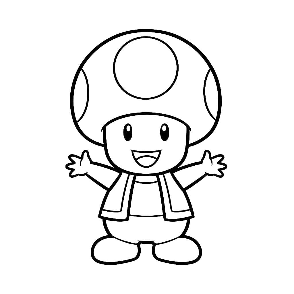 Toad visto di fronte da colorare