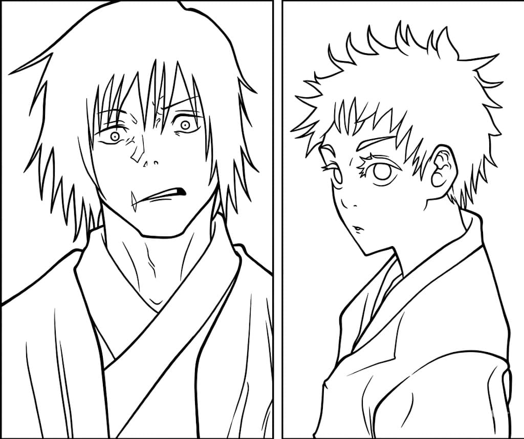 Toji Fushiguro e Satoru Gojo da colorare