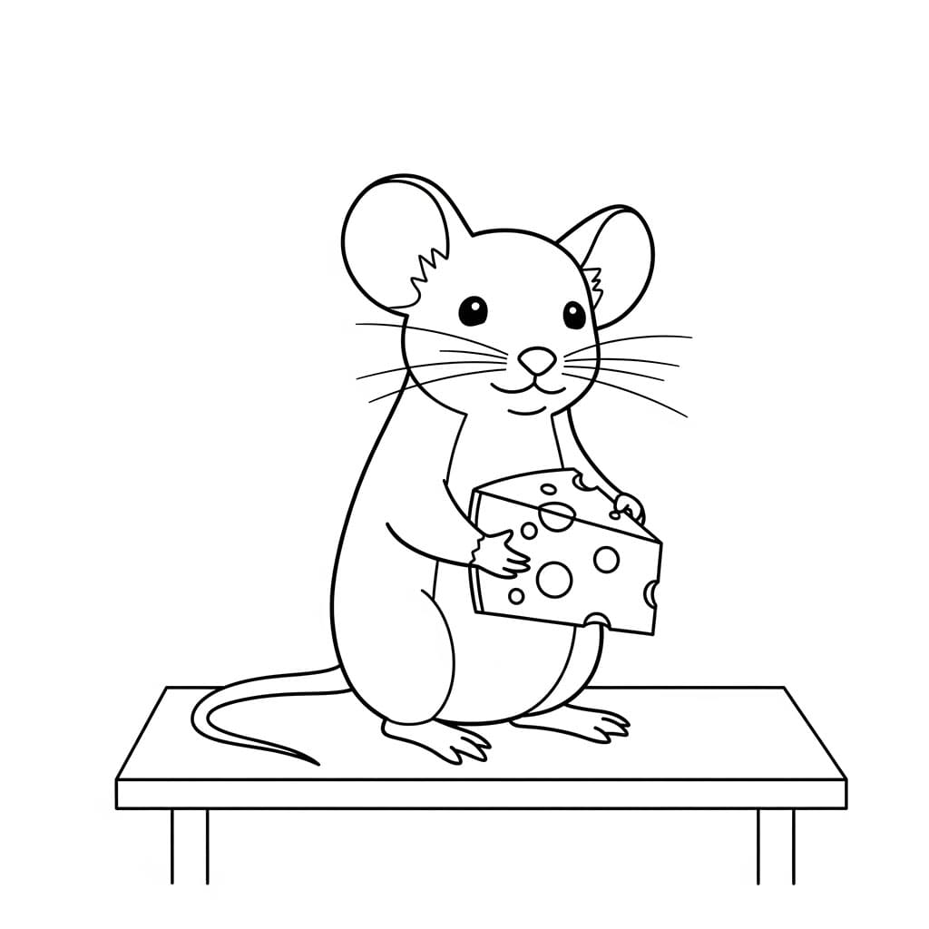 Topo con formaggio da colorare