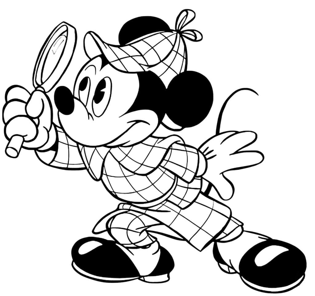 Topolino Detective Sherlock Holmes da colorare