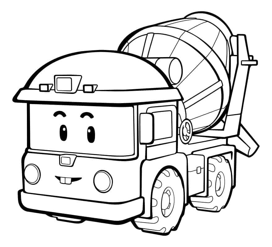 Topolino Robocar Poli da colorare