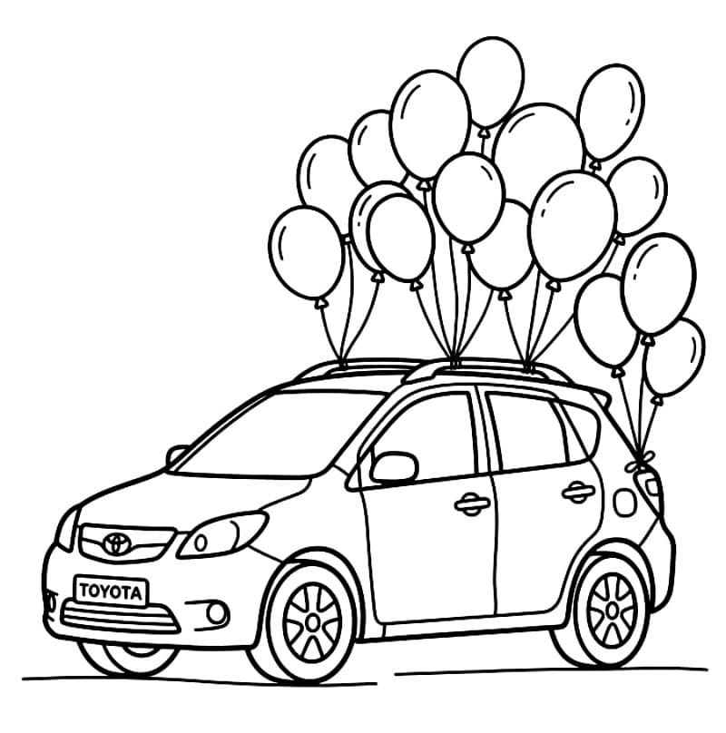 Toyota con palloncini da colorare