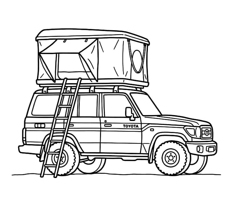 Toyota con tenda da tetto da colorare