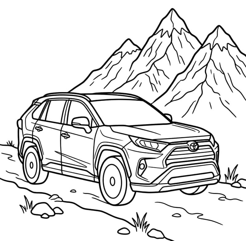 Toyota e montagne da colorare