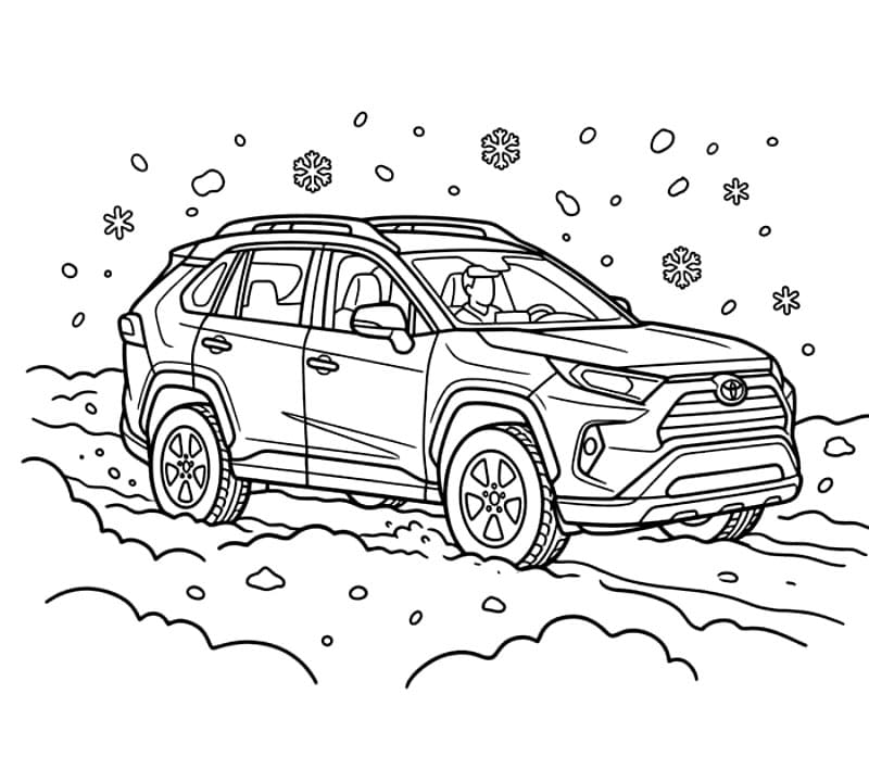 Toyota nel deserto da colorare