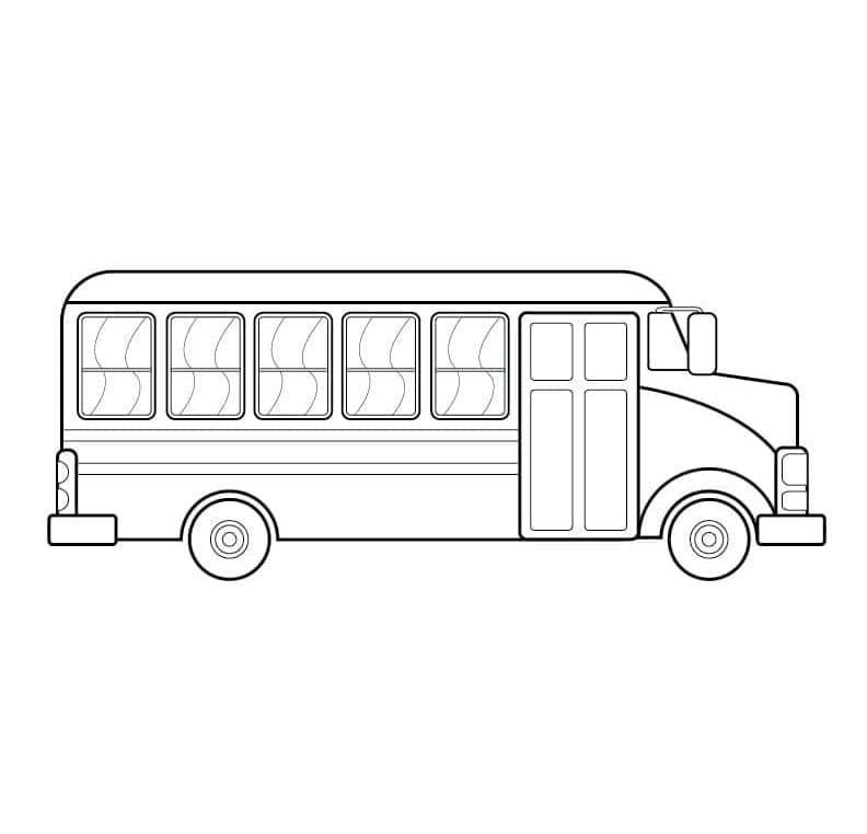 Trasporto scolastico in autobus da colorare