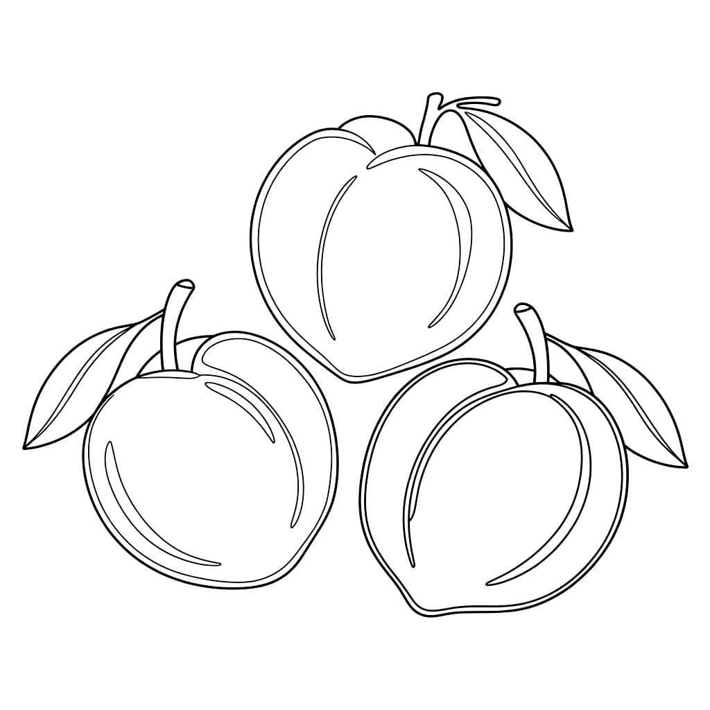 Tre albicocche gratuito da colorare