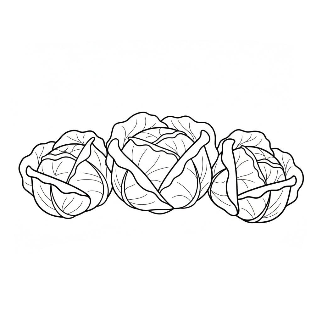 Tre cavoli da colorare