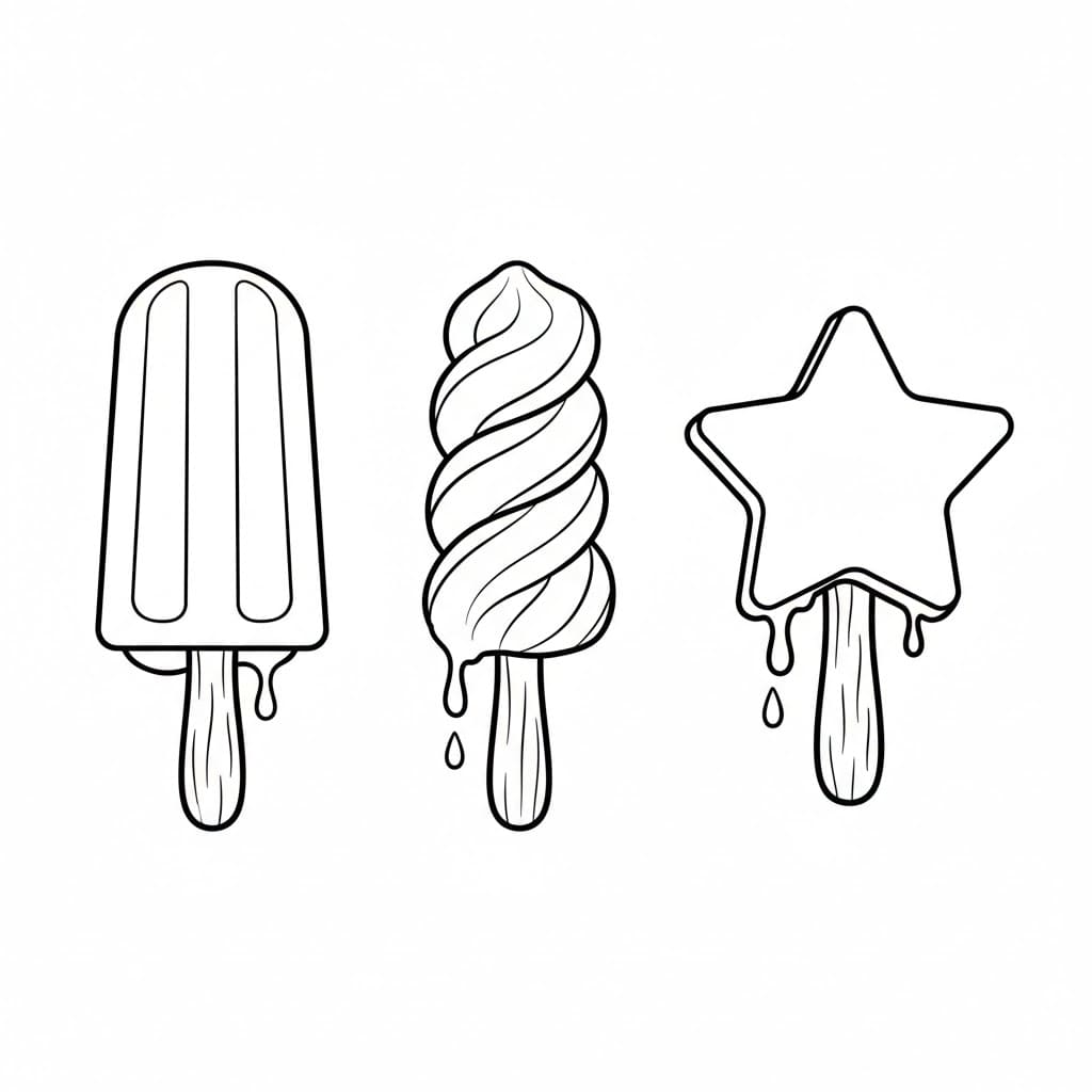 Tre ghiaccioli da colorare