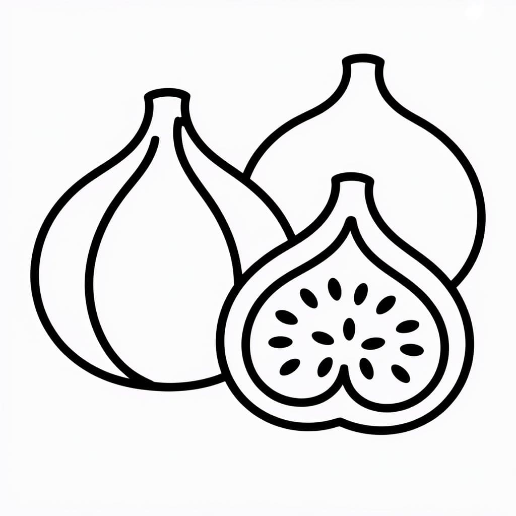 Tre semplici fichi da colorare