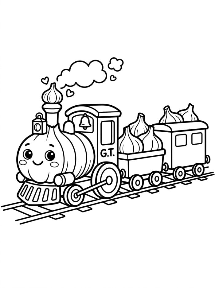 Treno dell'Aglio da colorare