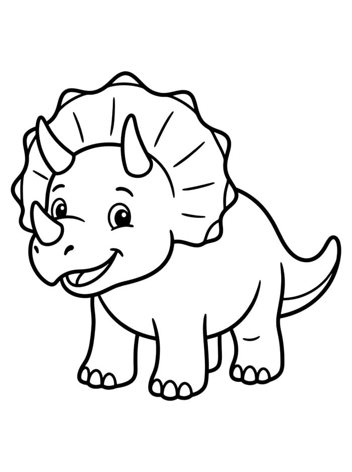 Triceratopo carino da colorare