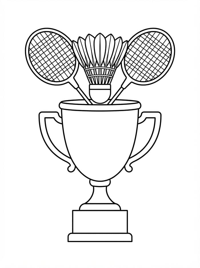 Trofeo di badminton da colorare