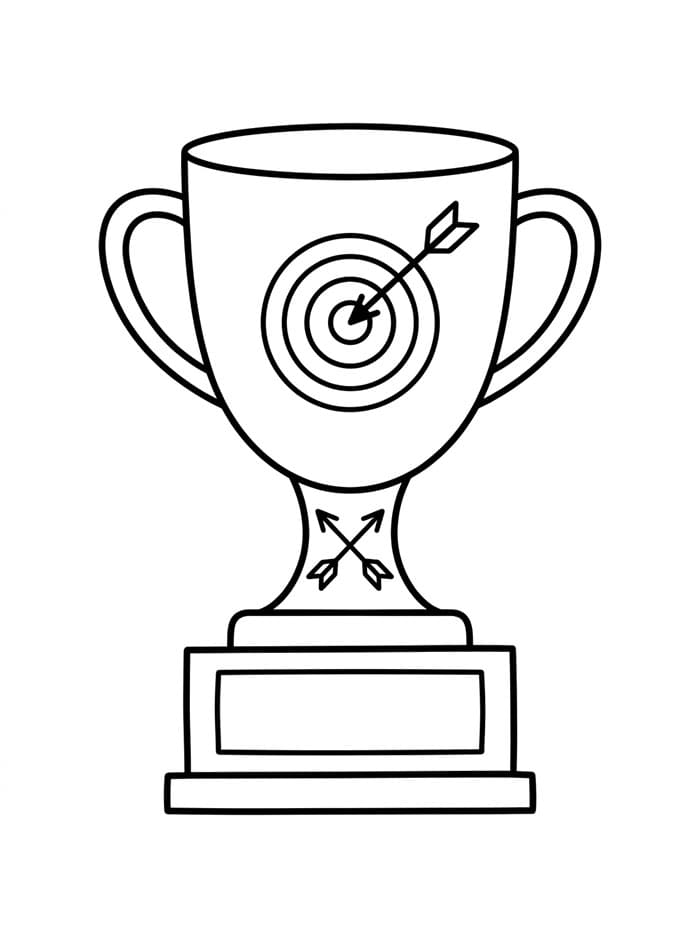 Trofeo per campioni di tiro con l'arco da colorare