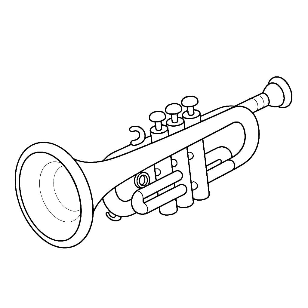 Tromba 3D semplice da colorare