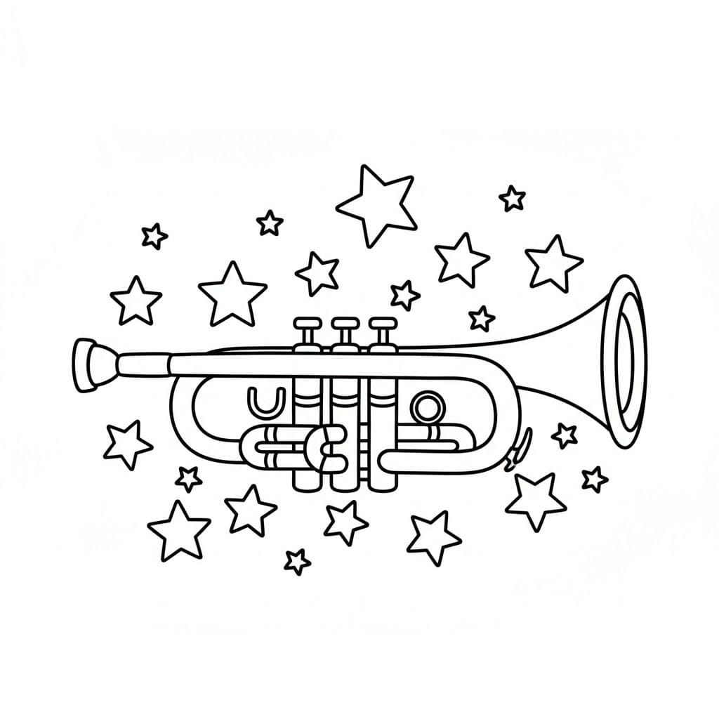 Tromba a forma di stella da colorare