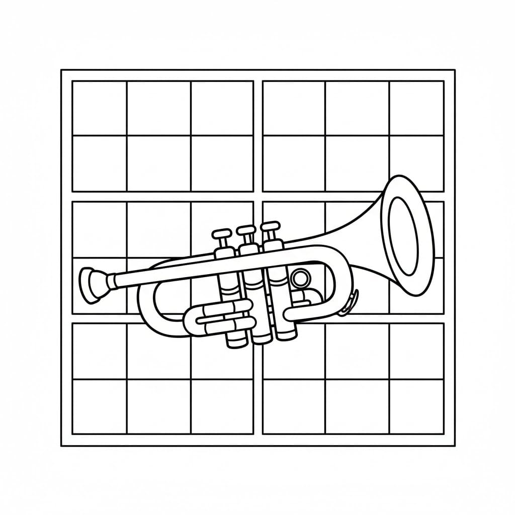 Tromba a griglia da colorare