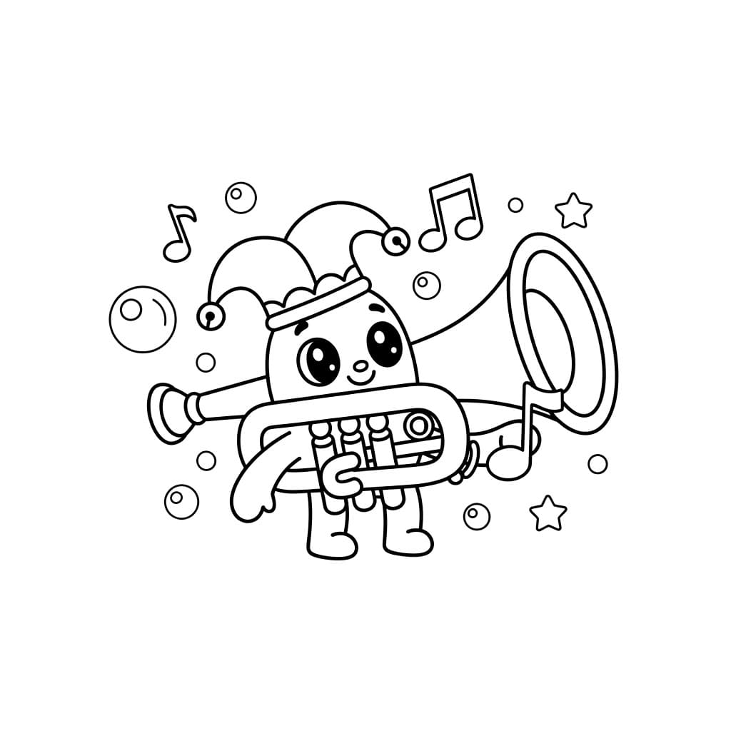 Tromba carina dei cartoni animati da colorare