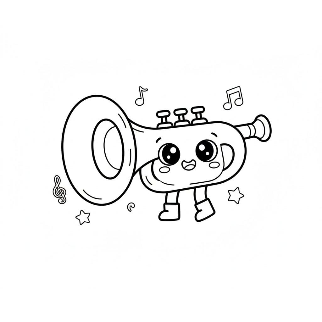 Tromba in stile Chibi da colorare