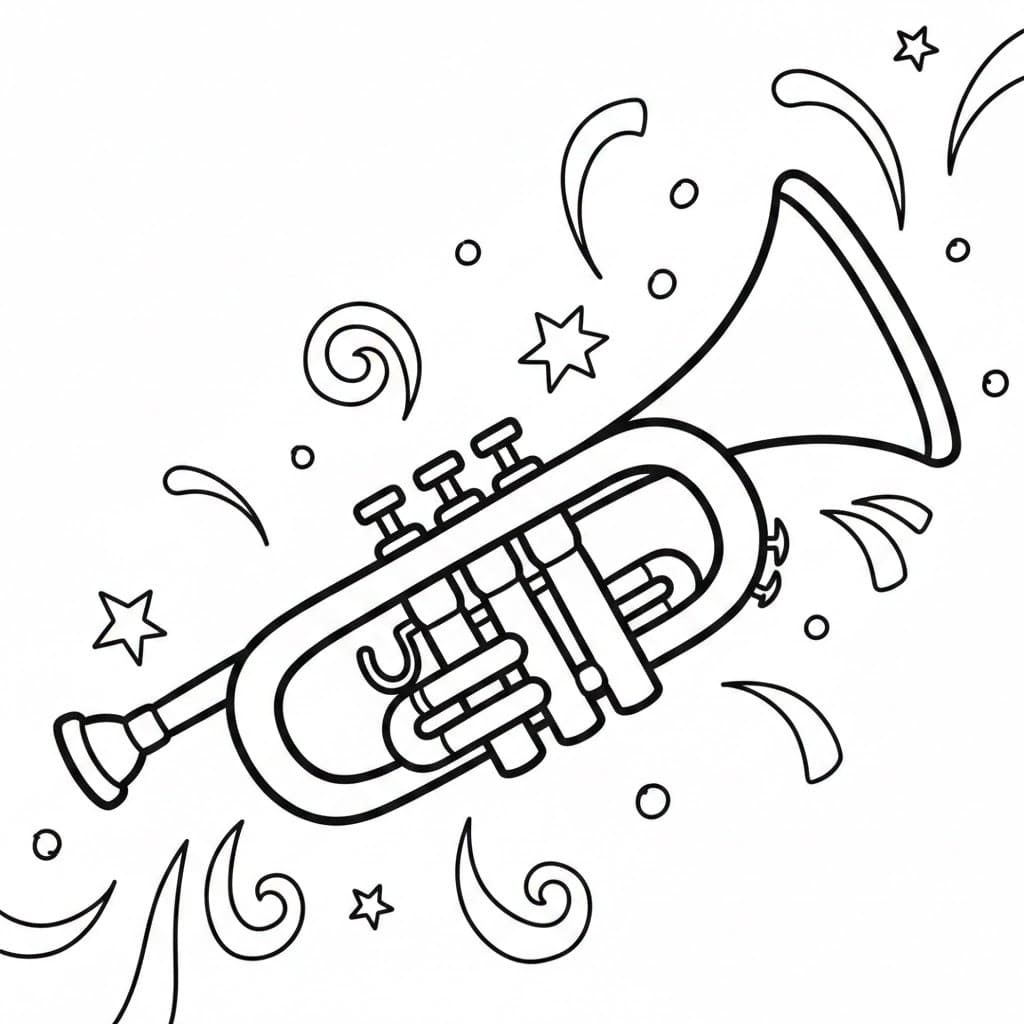 Tromba in stile marcatore da colorare
