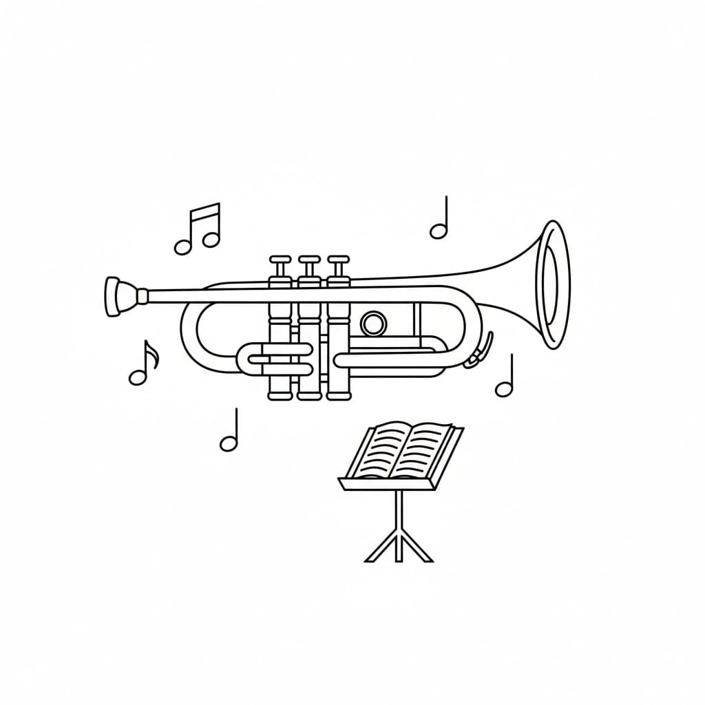Tromba piatta da colorare