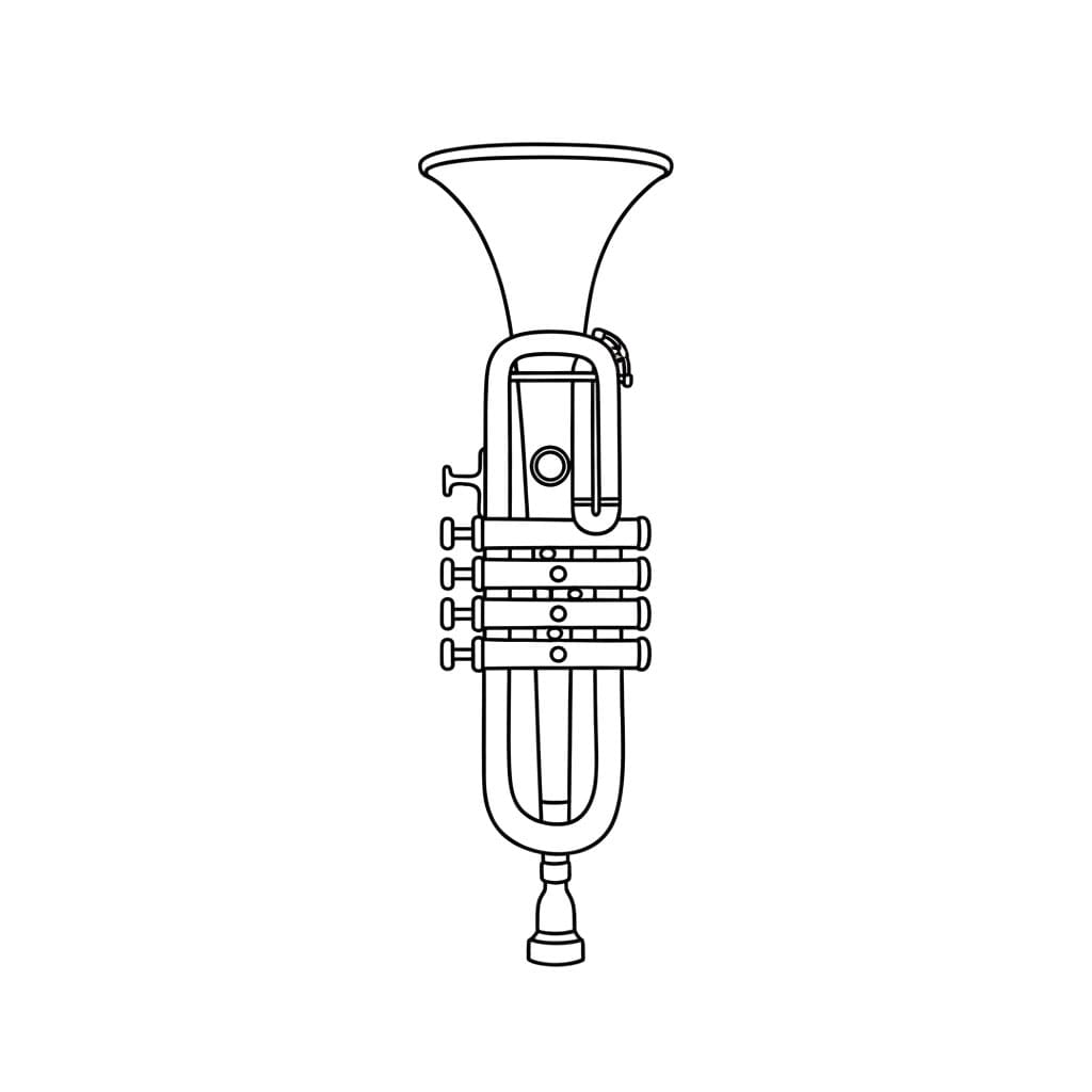 Tromba vista frontale da colorare