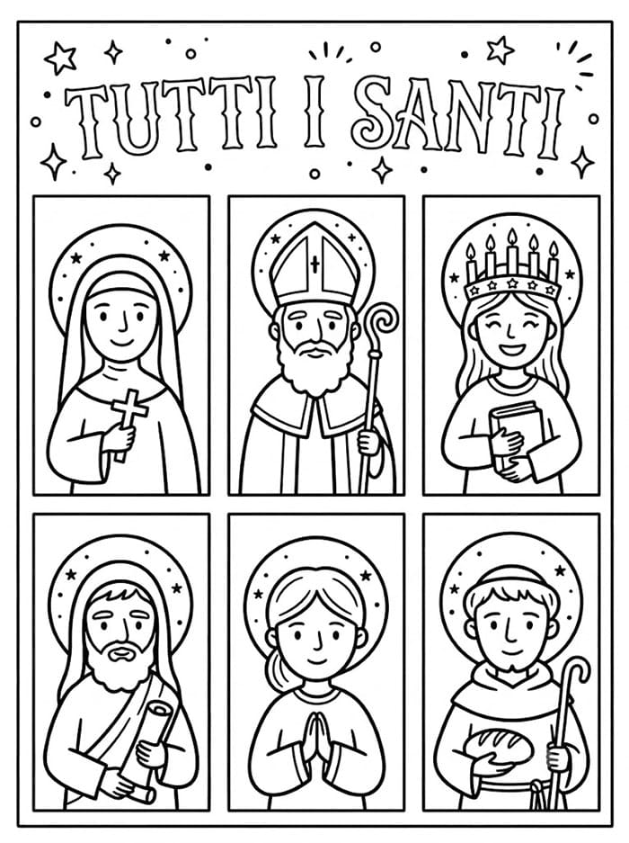 Tutti i santi stampabili gratis da colorare