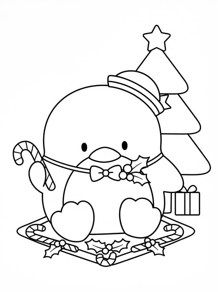 Tuxedo Sam a Natale da colorare