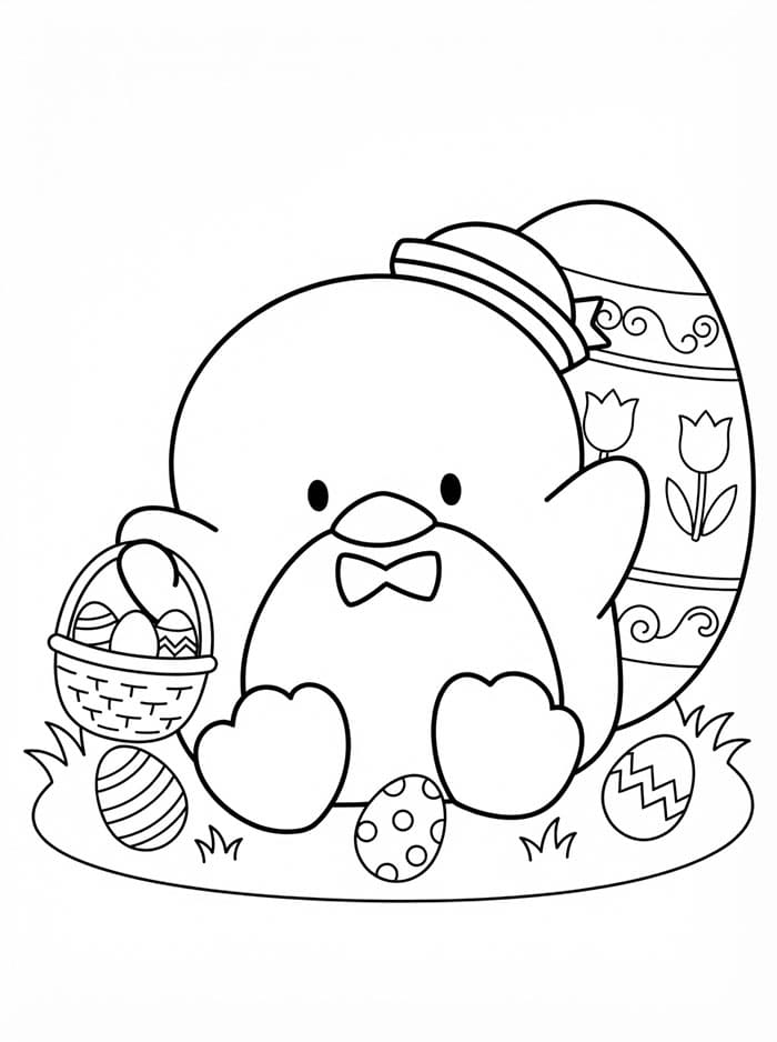 Tuxedo Sam a Pasqua da colorare