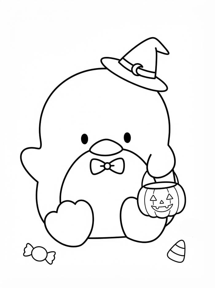 Tuxedo Sam ad Halloween da colorare