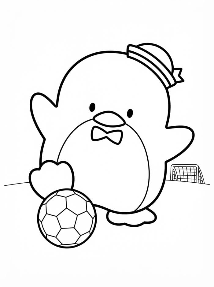 Tuxedo Sam che gioca a calcio da colorare