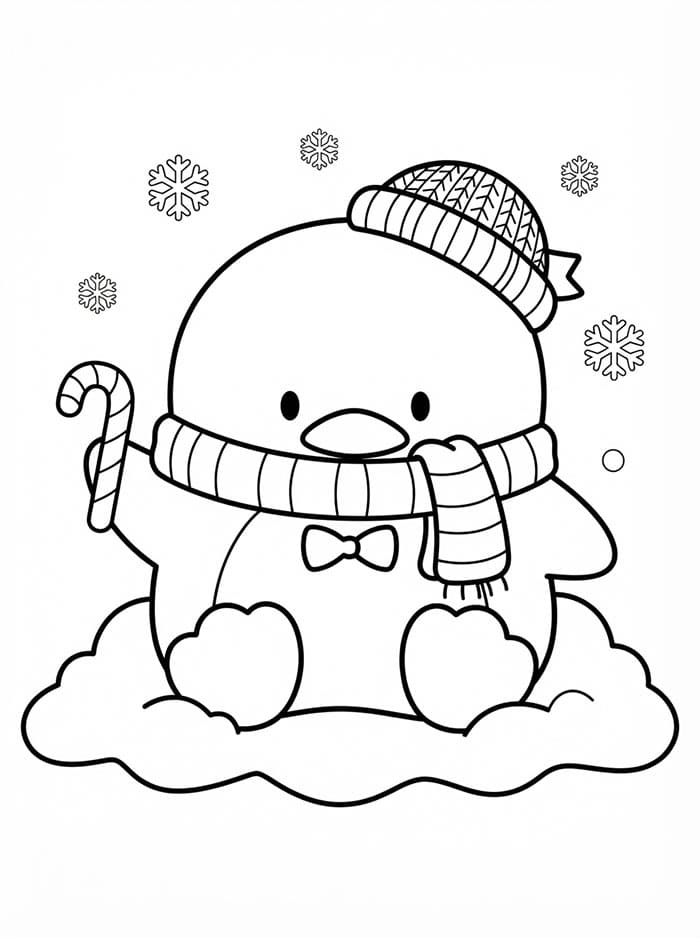 Tuxedo Sam in inverno da colorare