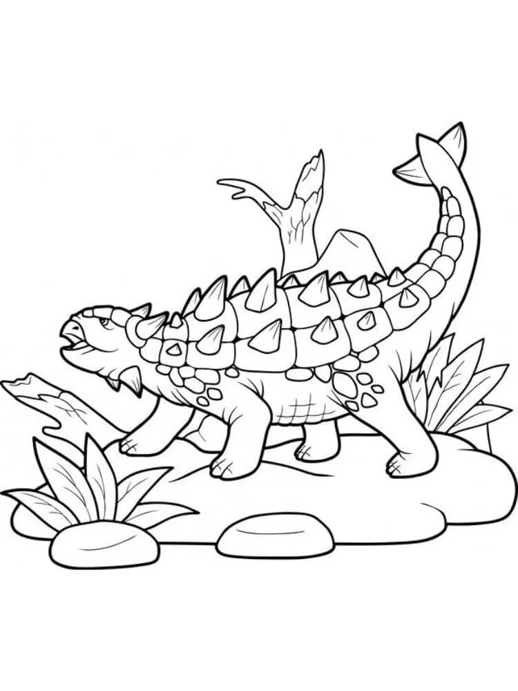 Un Anchilosauro da colorare