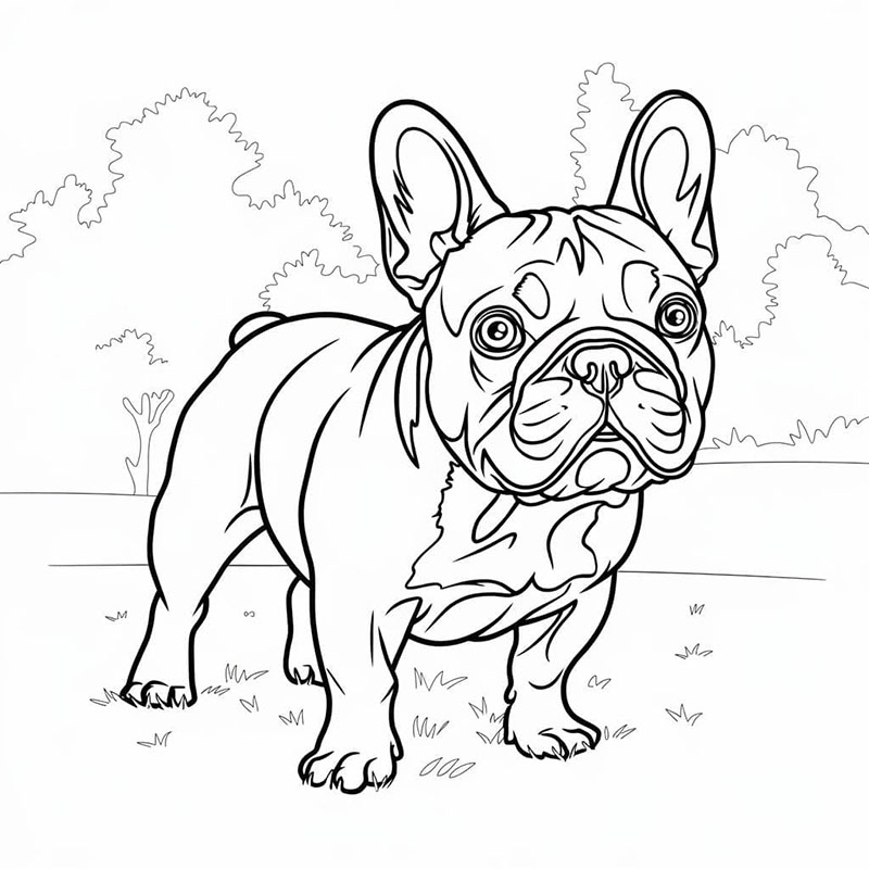 Bulldog Francese da colorare