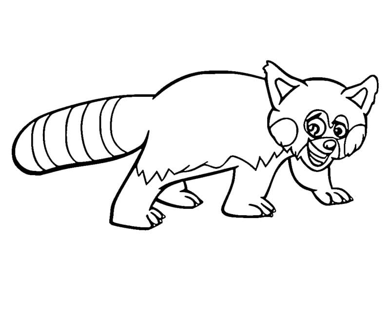 Un divertente panda rosso da colorare