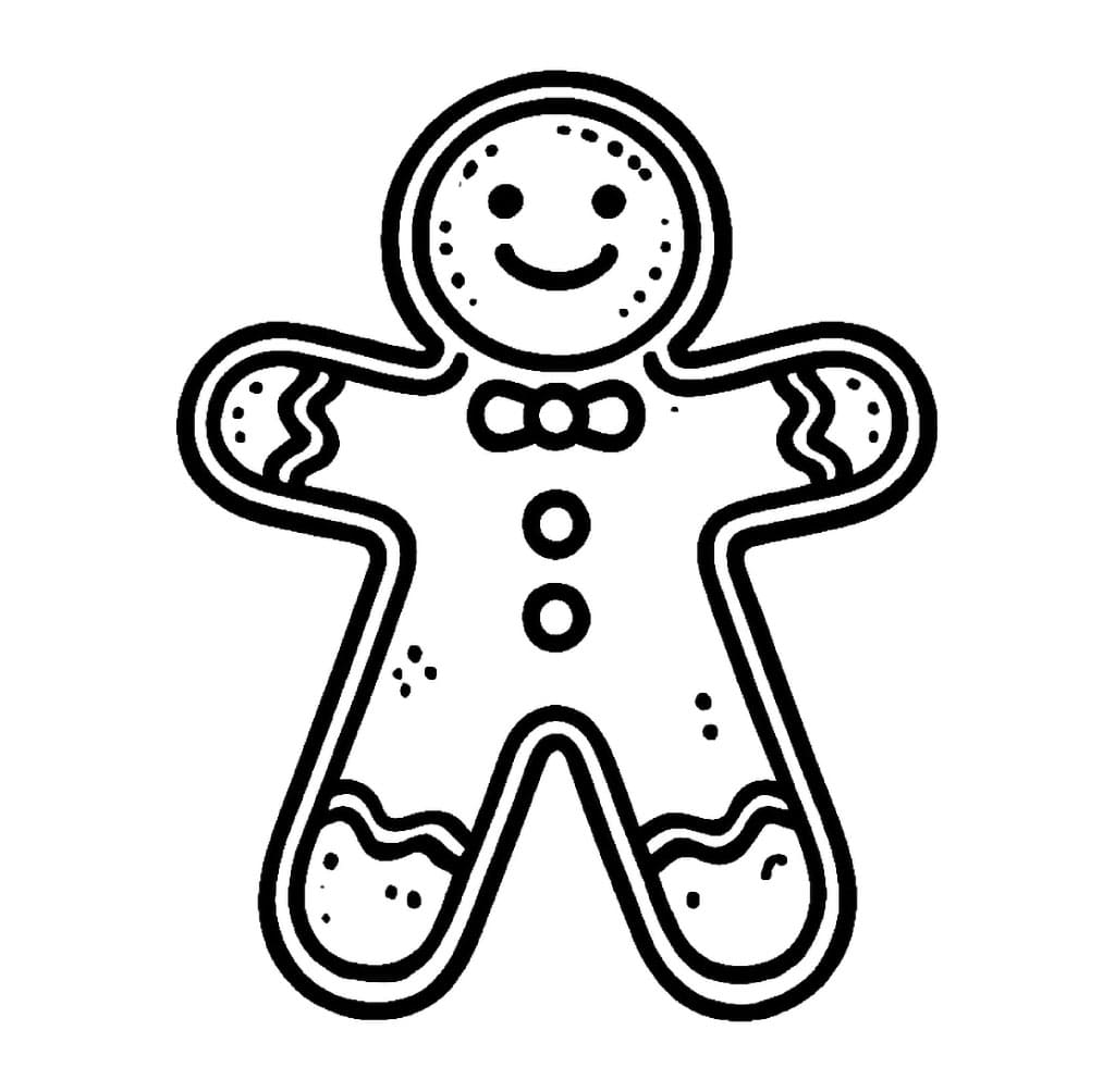 Un omino di pan di zenzero da colorare