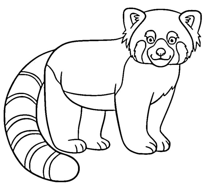 Un panda rosso felice da colorare