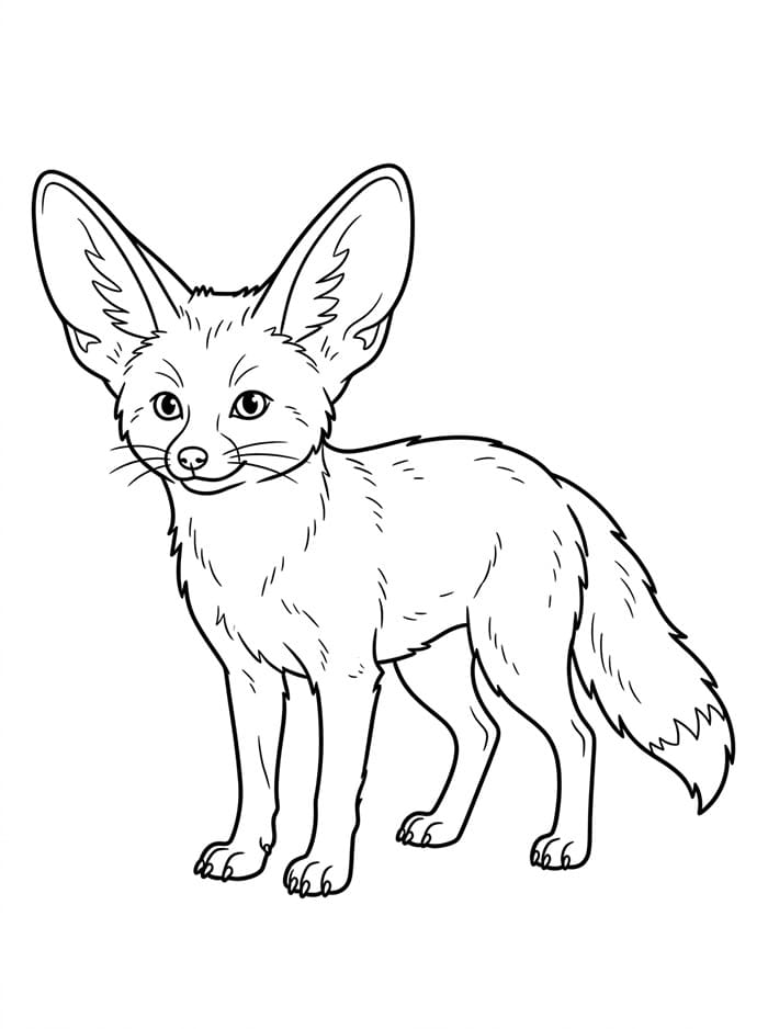 Una volpe Fennec da colorare