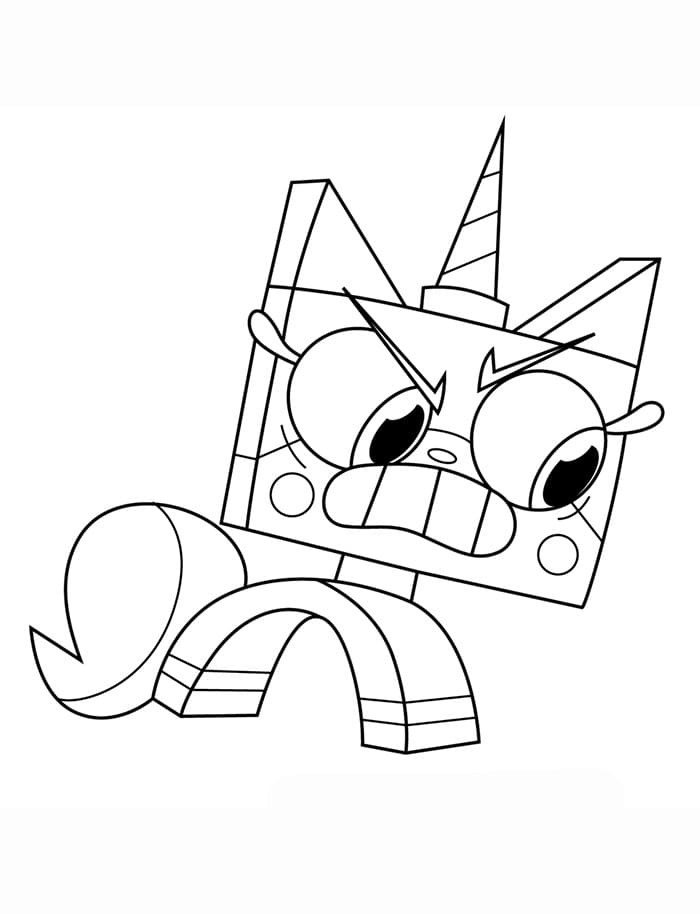 Unikitty arrabbiata da colorare