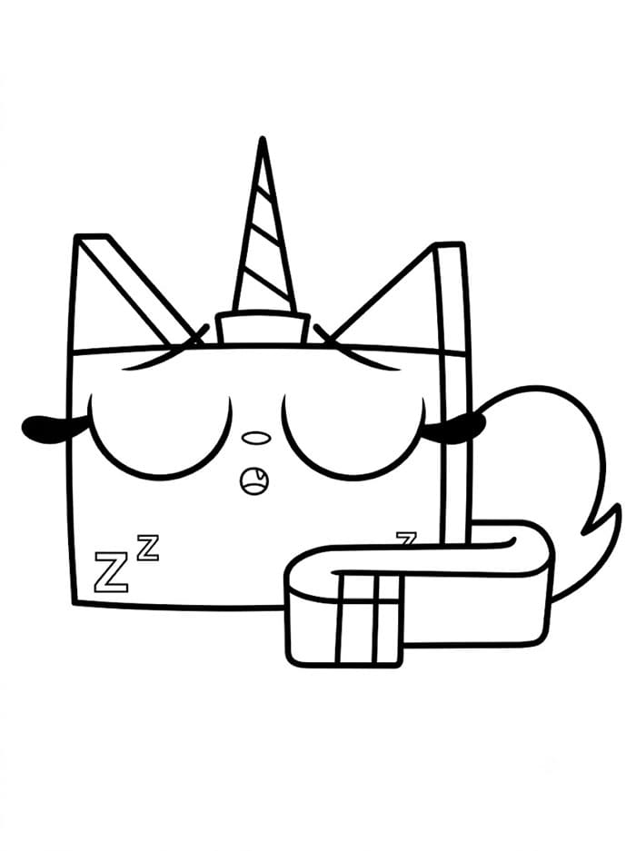 Unikitty dorme da colorare
