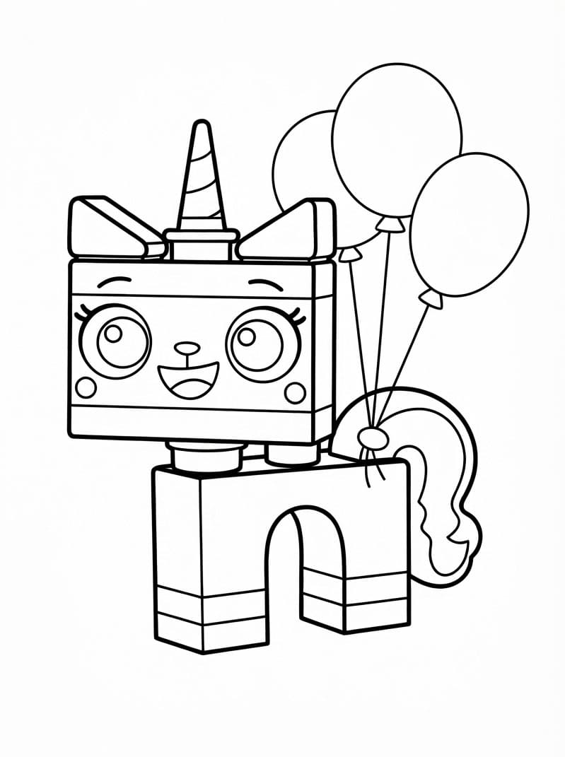 Unikitty e palloncini da colorare