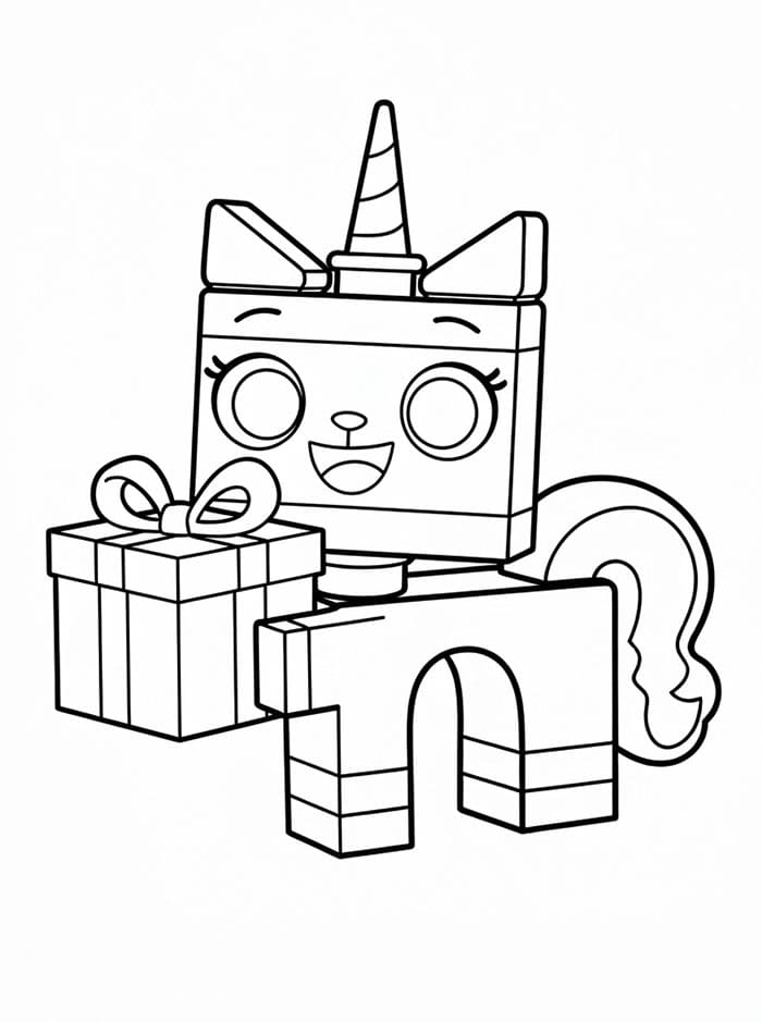 Unikitty e regalo da colorare