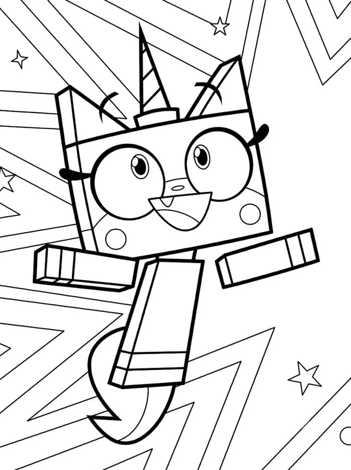 Unikitty immagine felice da colorare