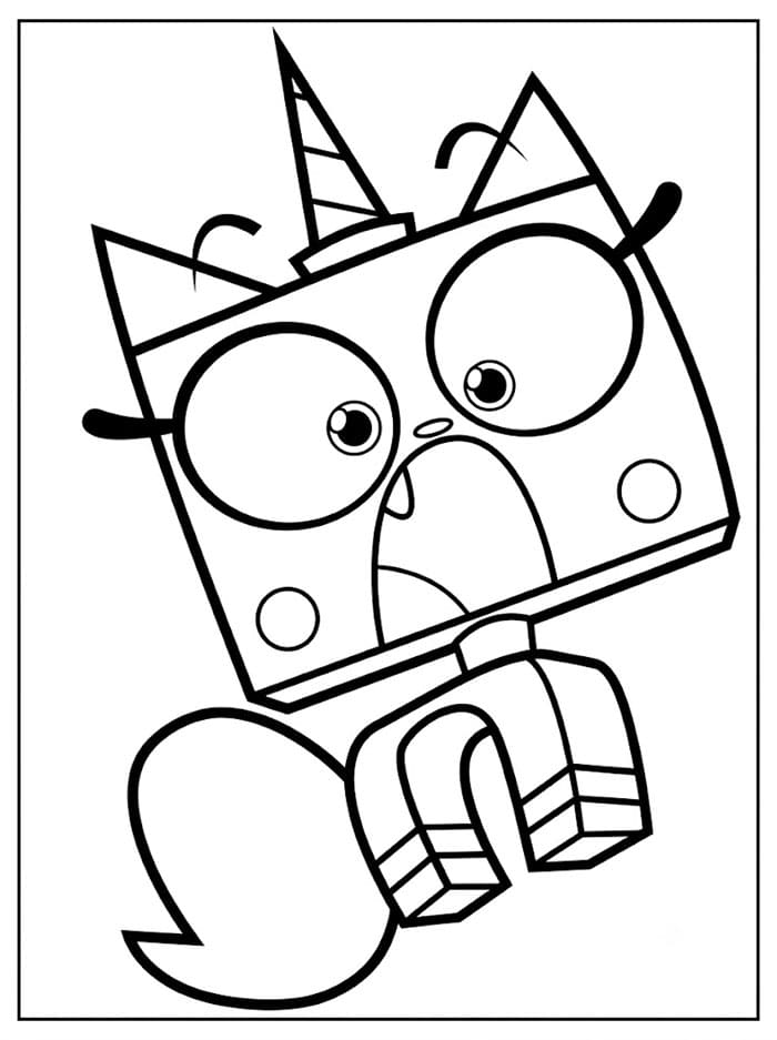 Unikitty in preda al panico da colorare
